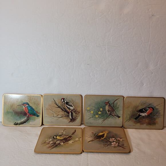 Basil Ede Rare/Vintage Bird Cork Coasters - Picture 1 of 9